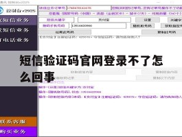 短信验证码官网登录不了怎么回事