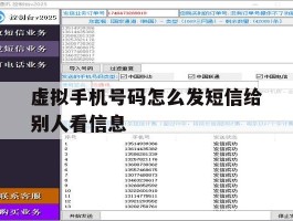 虚拟手机号码怎么发短信给别人看信息