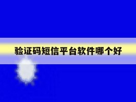验证码短信平台软件哪个好