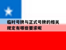 临时号牌与正式号牌的相关规定有哪些要求呢的简单介绍