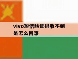 vivo短信验证码收不到是怎么回事