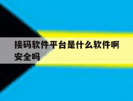 接码软件平台是什么软件啊安全吗