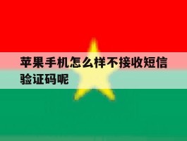 苹果手机怎么样不接收短信验证码呢