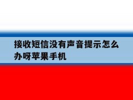 接收短信没有声音提示怎么办呀苹果手机的简单介绍