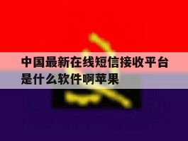 中国最新在线短信接收平台是什么软件啊苹果