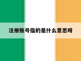 注册账号指的是什么意思呀