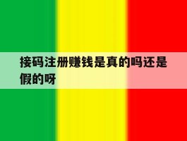 接码注册赚钱是真的吗还是假的呀