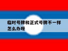 临时号牌和正式号牌不一样怎么办呀